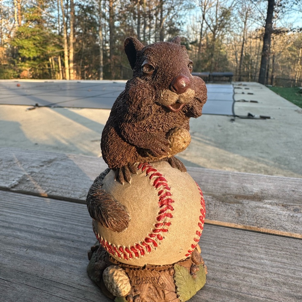 Tom Clark and Tim Wolfe Barry chipmunk on baseball Vintage figurine